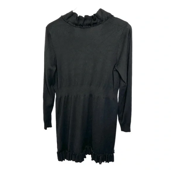 INC ruffle cardigan sweater M black - Picture 6 of 8